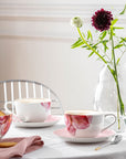 Rose Garden Saucer for Breakfast Cup Pink