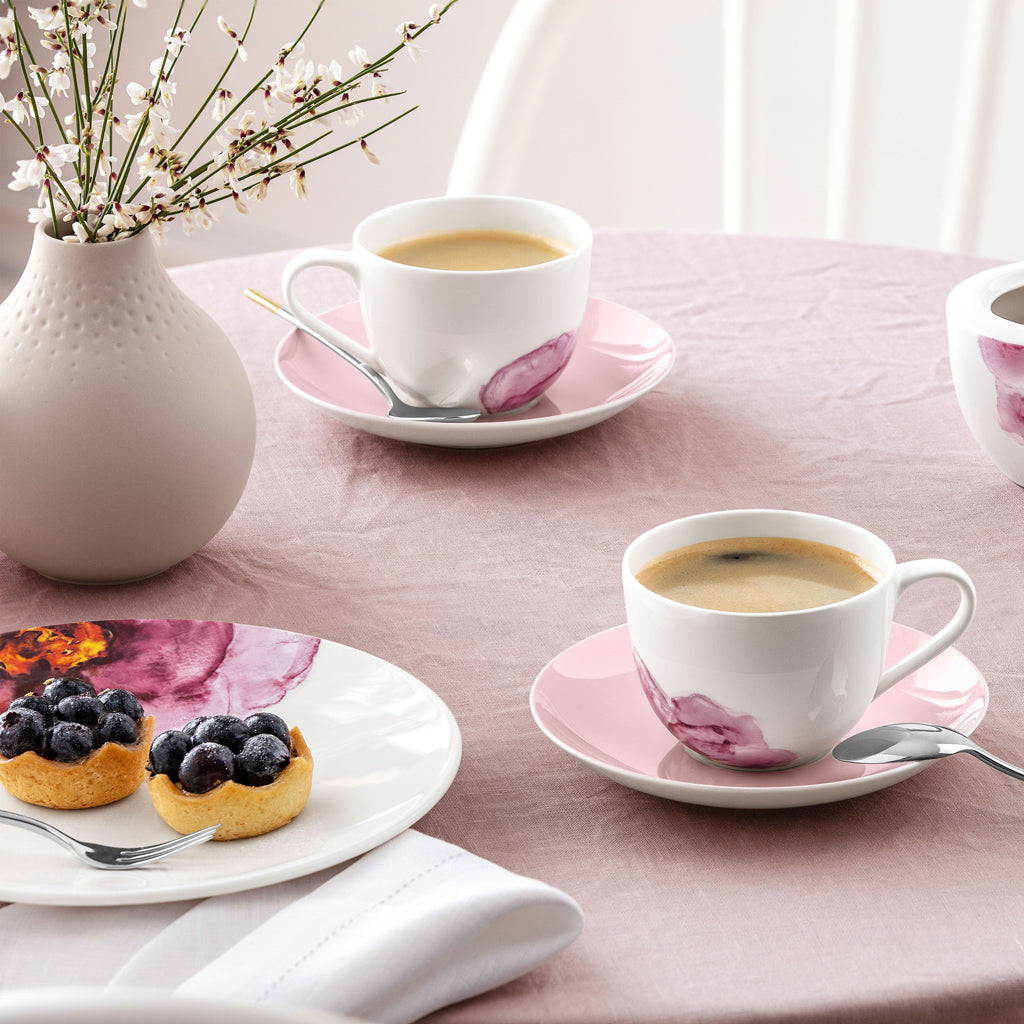 Rose Garden Saucer for Coffee Cup Pink