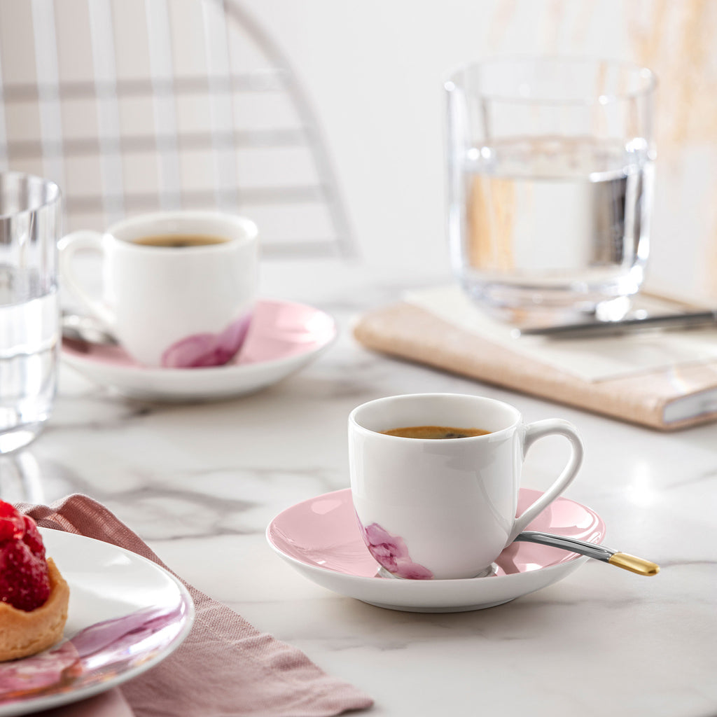 Rose Garden Saucer for Espresso Cup Pink