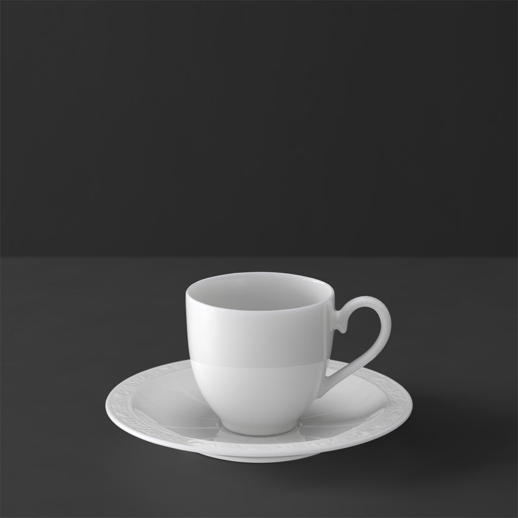 White Pearl Espresso Cup Set for 6 persons