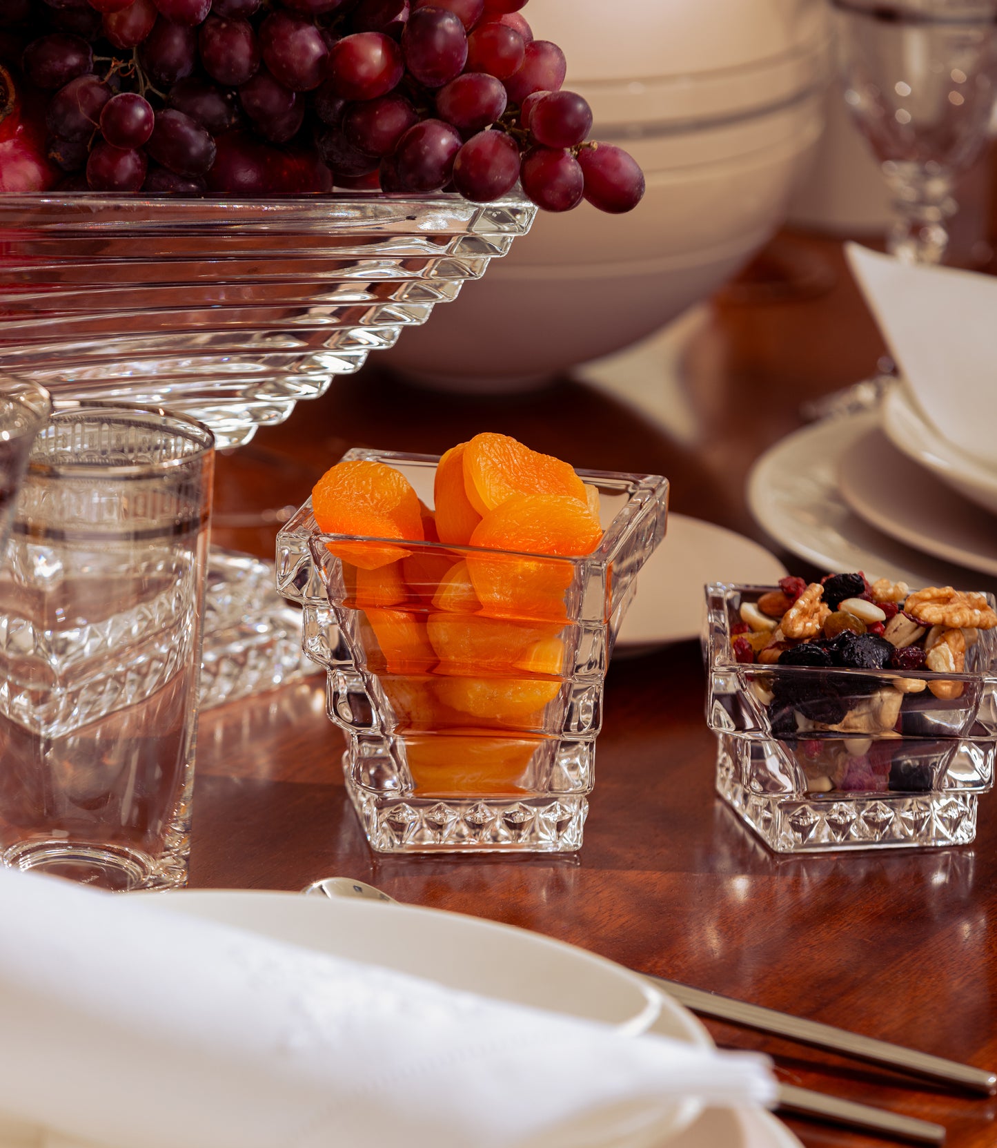 Spiral Crystal Dessert Bowl Set 6 Pcs