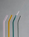 Artesano Hot & Cold Beverage Glass Straw Set 4 Pcs