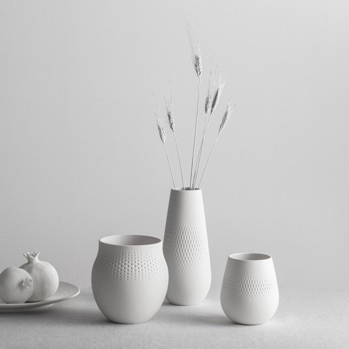 Manufacture Collier Blanc Vase Carré Tall