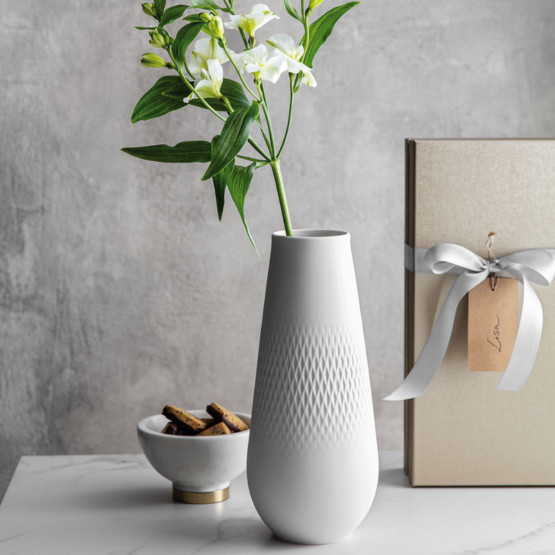 Manufacture Collier Blanc Vase Carré Tall