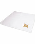 Azure Napkin White Linen Embroidery Gold 36.5x36.5cm