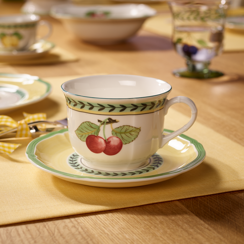 French Garden Fleurence Breakfast Cup Set for 6 Persons