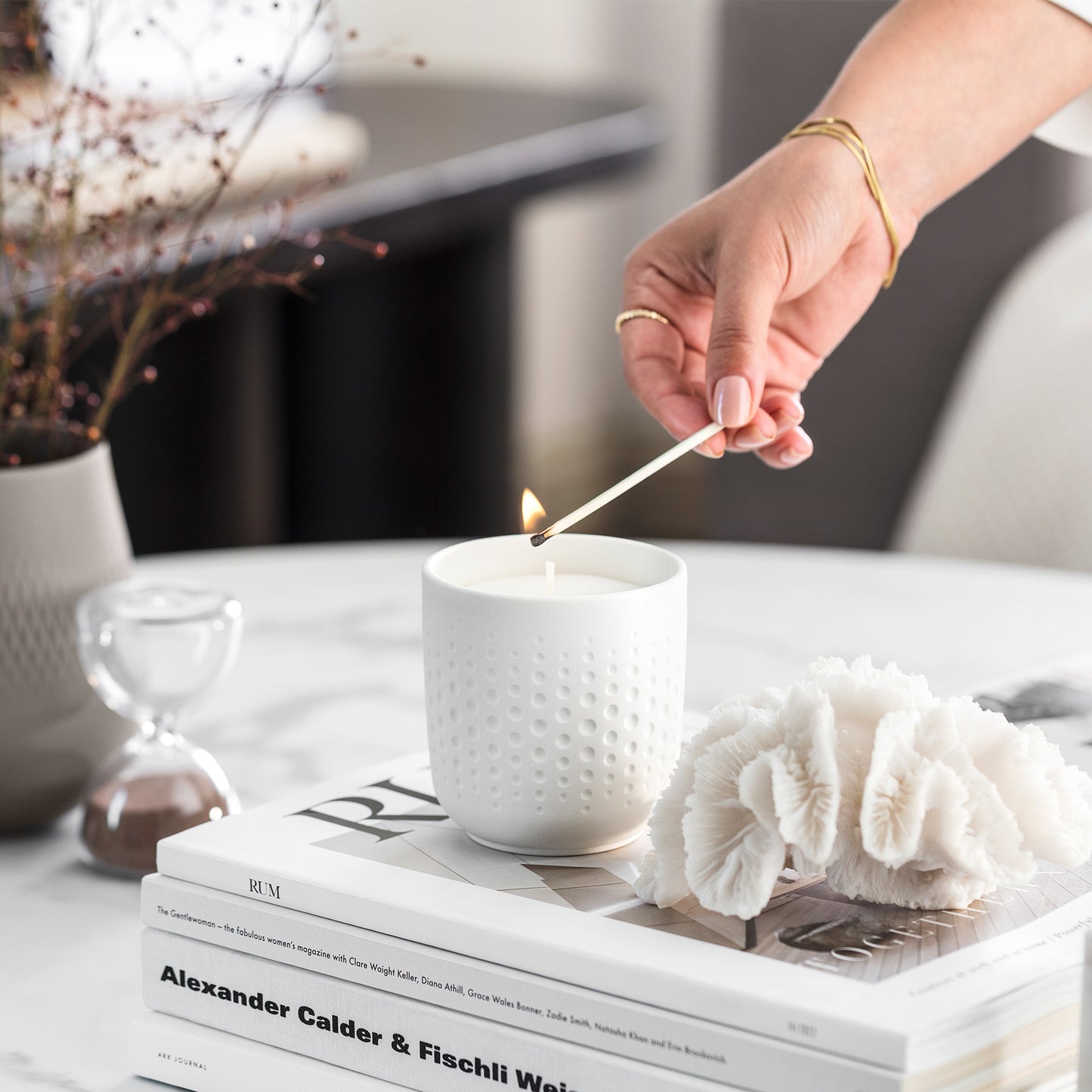 Manufacture Collier blanc Scented Candle Carre Mystery 8,5x8,5x9cm