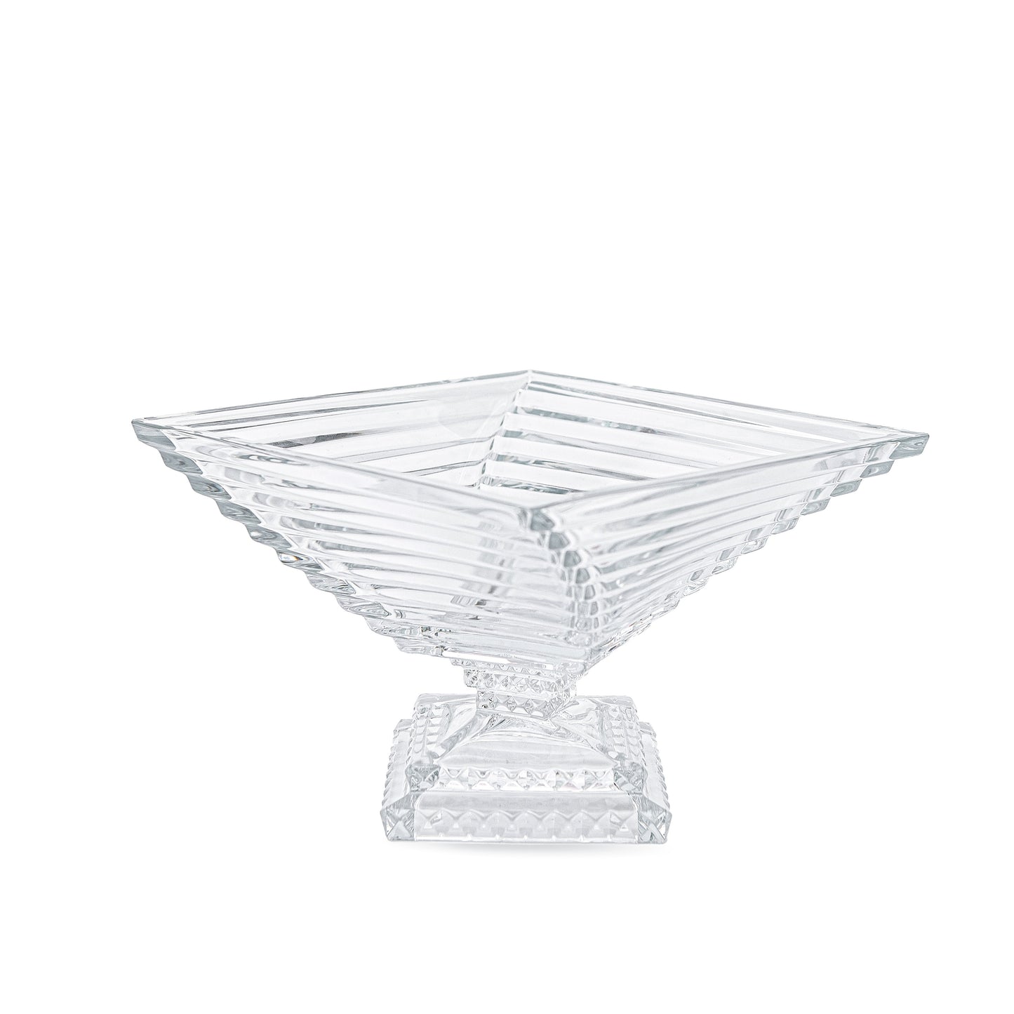 Spiral Crystal Decorative Bowl With Foot 28cm