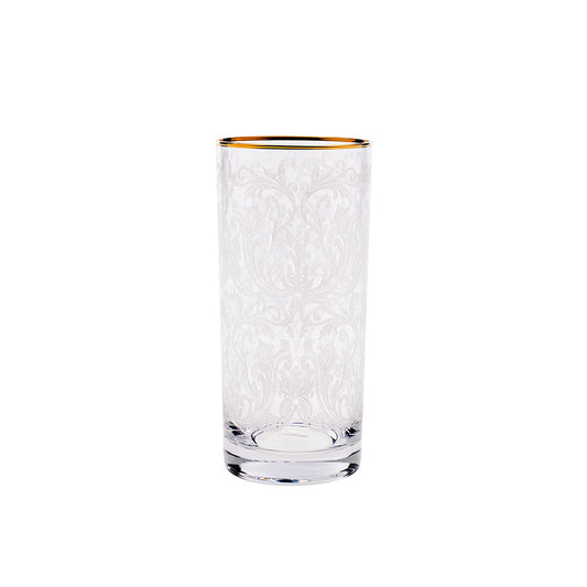 Embroidery Gold Long Drink Glasses Set Of 6