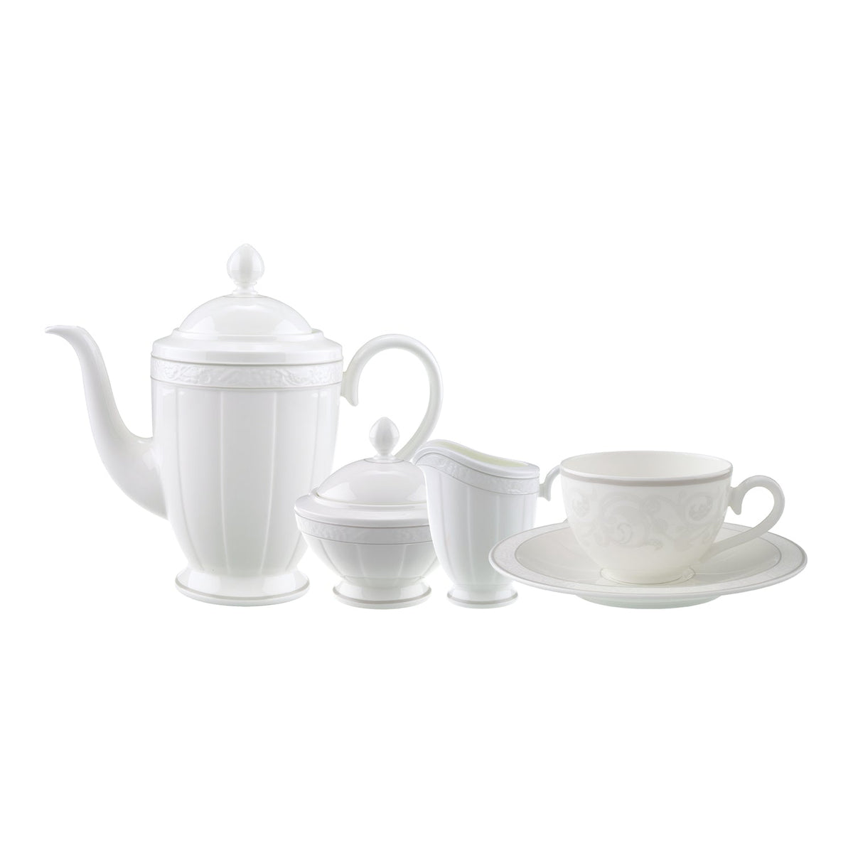 Grey Pearl Coffee/Tea Set- 15 Pcs for 6 Persons