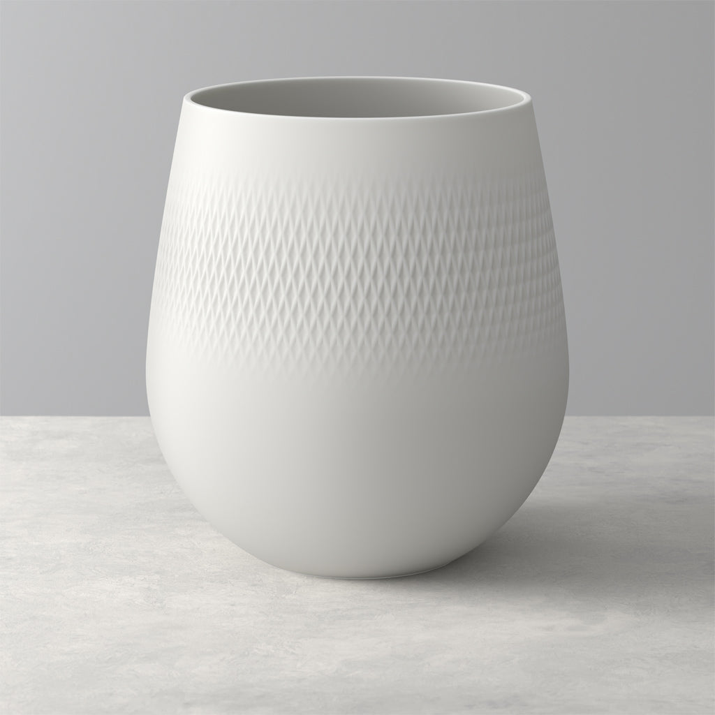 Manufacture Collier blanc Vase Carré large 20cm