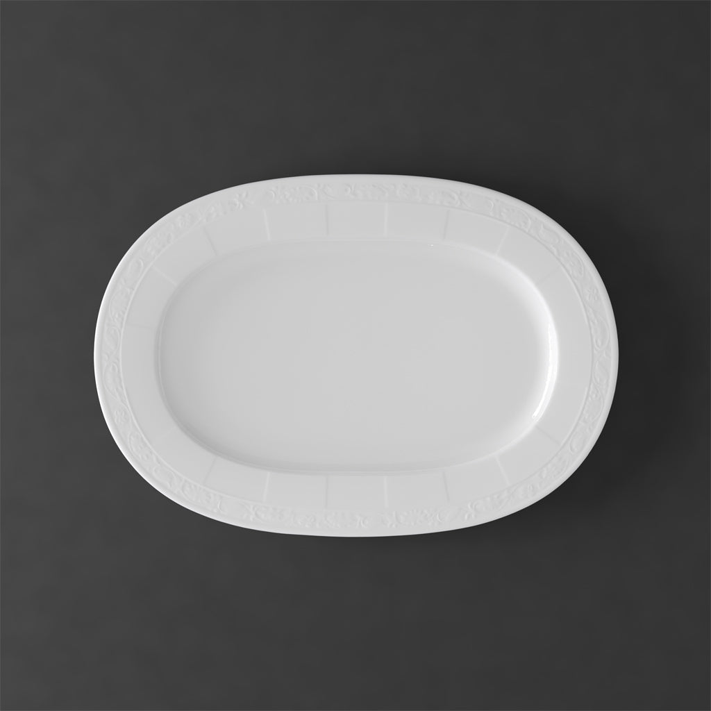 White Pearl Oval platter 35cm