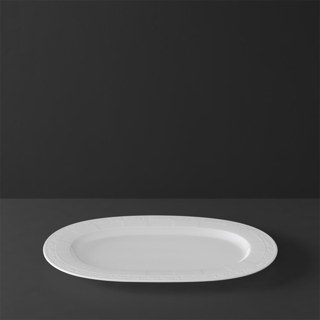 White Pearl Oval platter 35cm