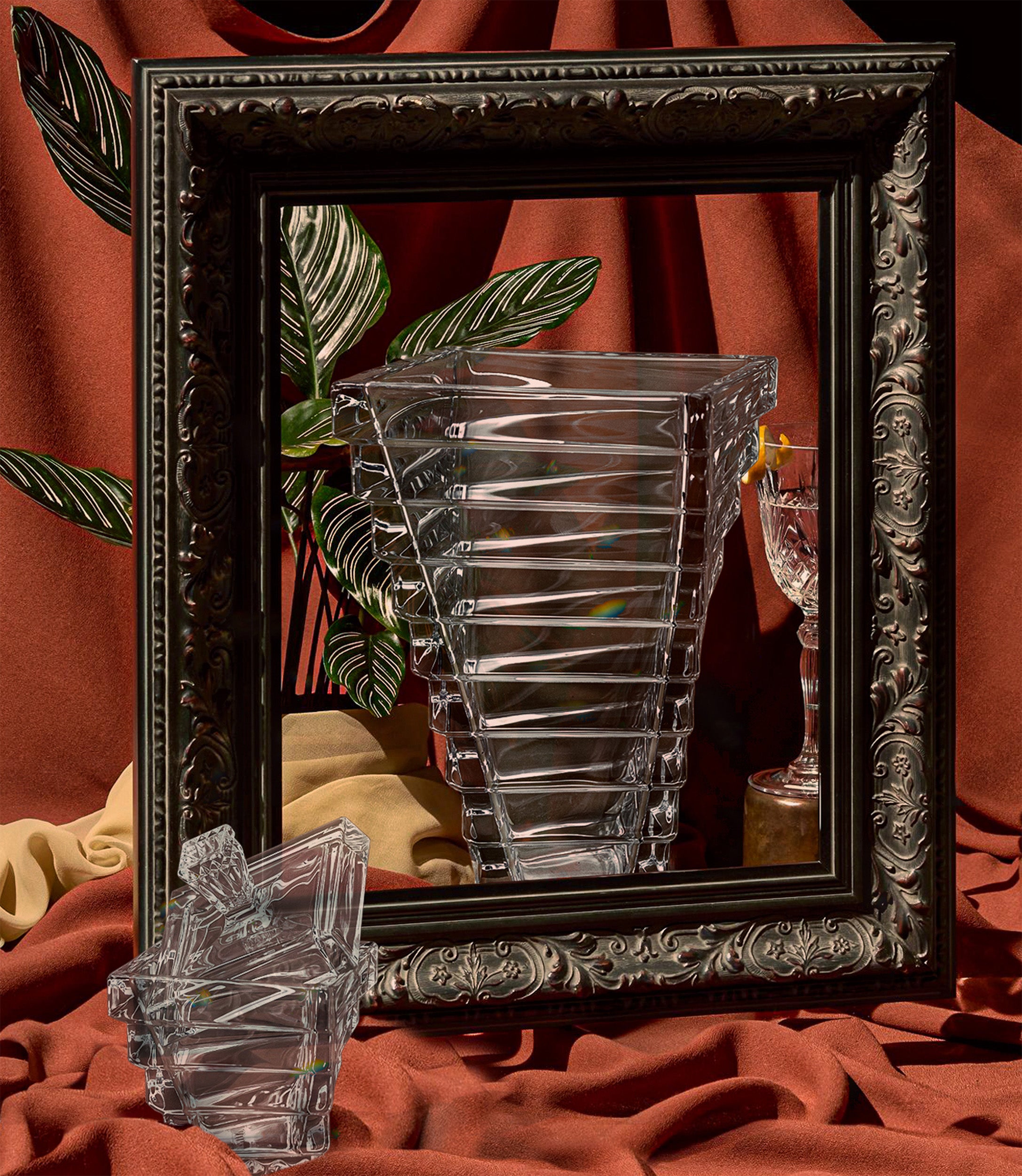 Spiral Crystal Rectangular Tray & Containers – 3-Piece Set