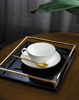Anmut Gold Teacup & Saucer – Set of 6