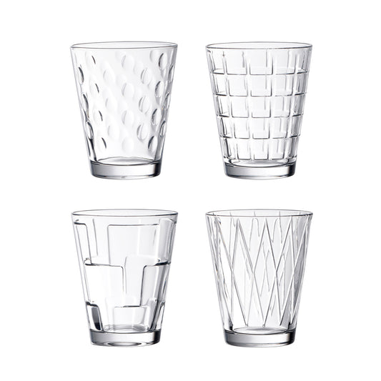 Dressed Up Water glass set 4pc clear