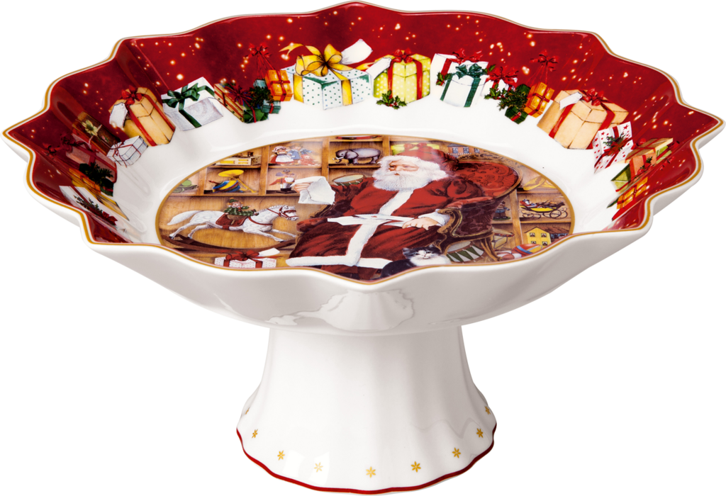 Toy's Fantasy Footed Bowl, Santa Reads Wish Lists