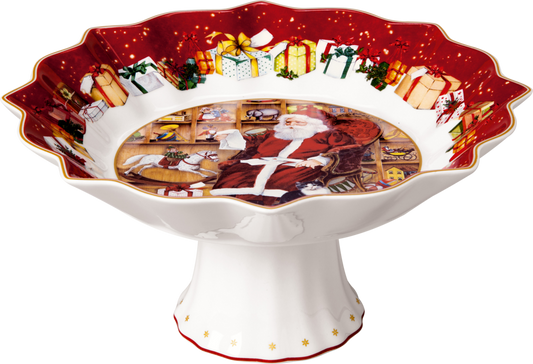 Toy's Fantasy Footed Bowl, Santa Reads Wish Lists