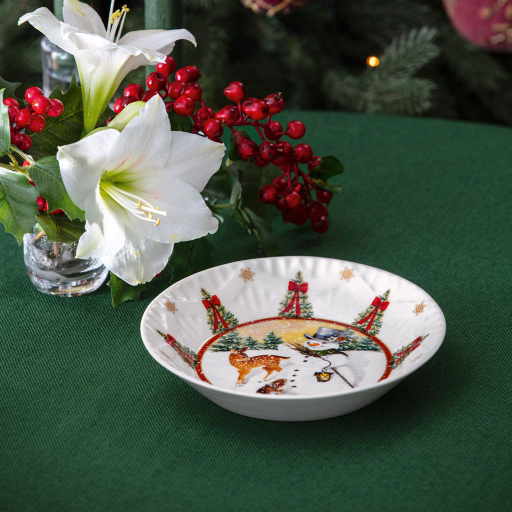 Toy's Delight Small Bowl, Snowman With Animals