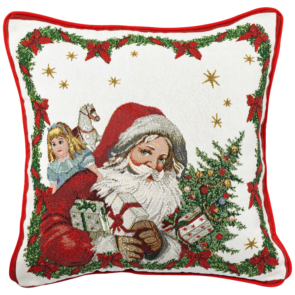 Toy's Delight Gobelin Cushion, Santa