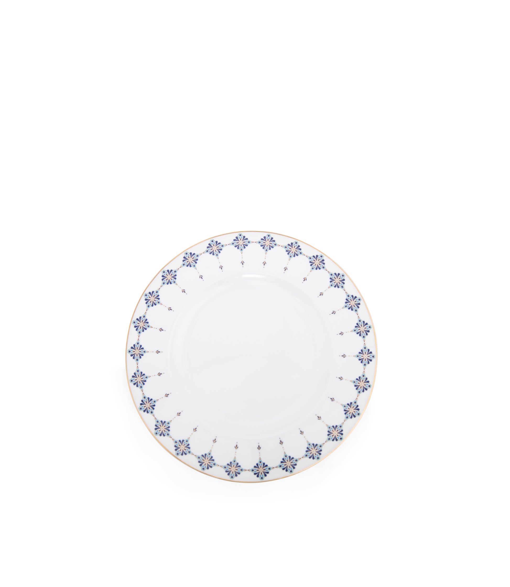 Round premium soup plate with floral pattern on a white background