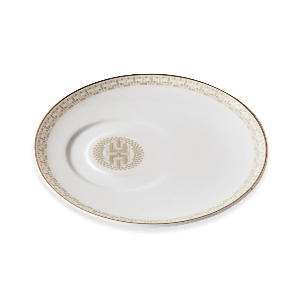 Geo Rose Beige &amp; Gold Coffee/Tea Cup Saucer 18.5 cm