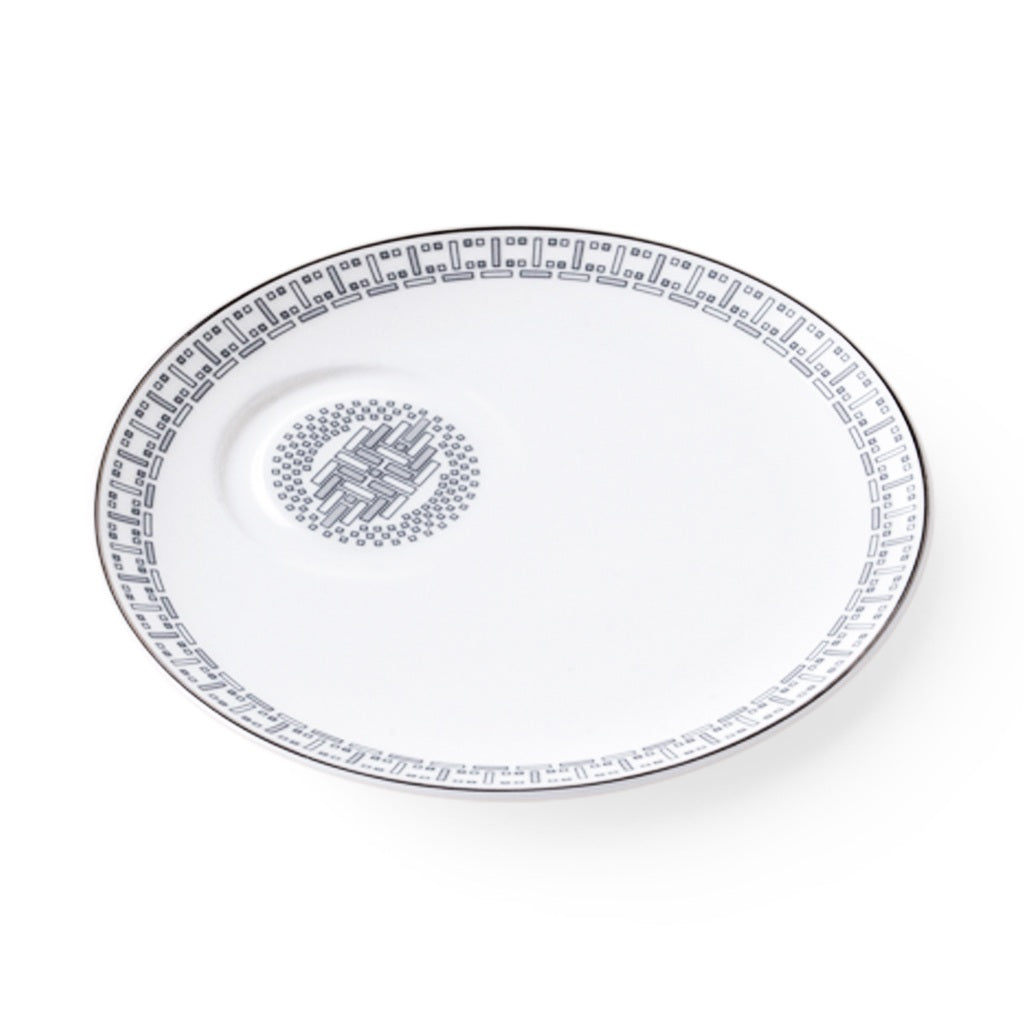 Geo Rose Grey &amp; Platinum Coffee/Tea Cup Saucer 18.5 cm