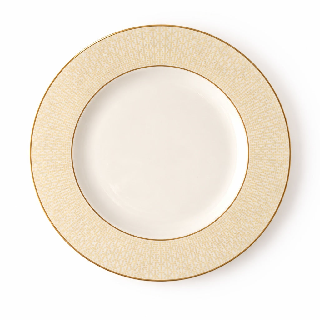 Geo Rose Beige &amp; Gold Dinner Plate 28 cm