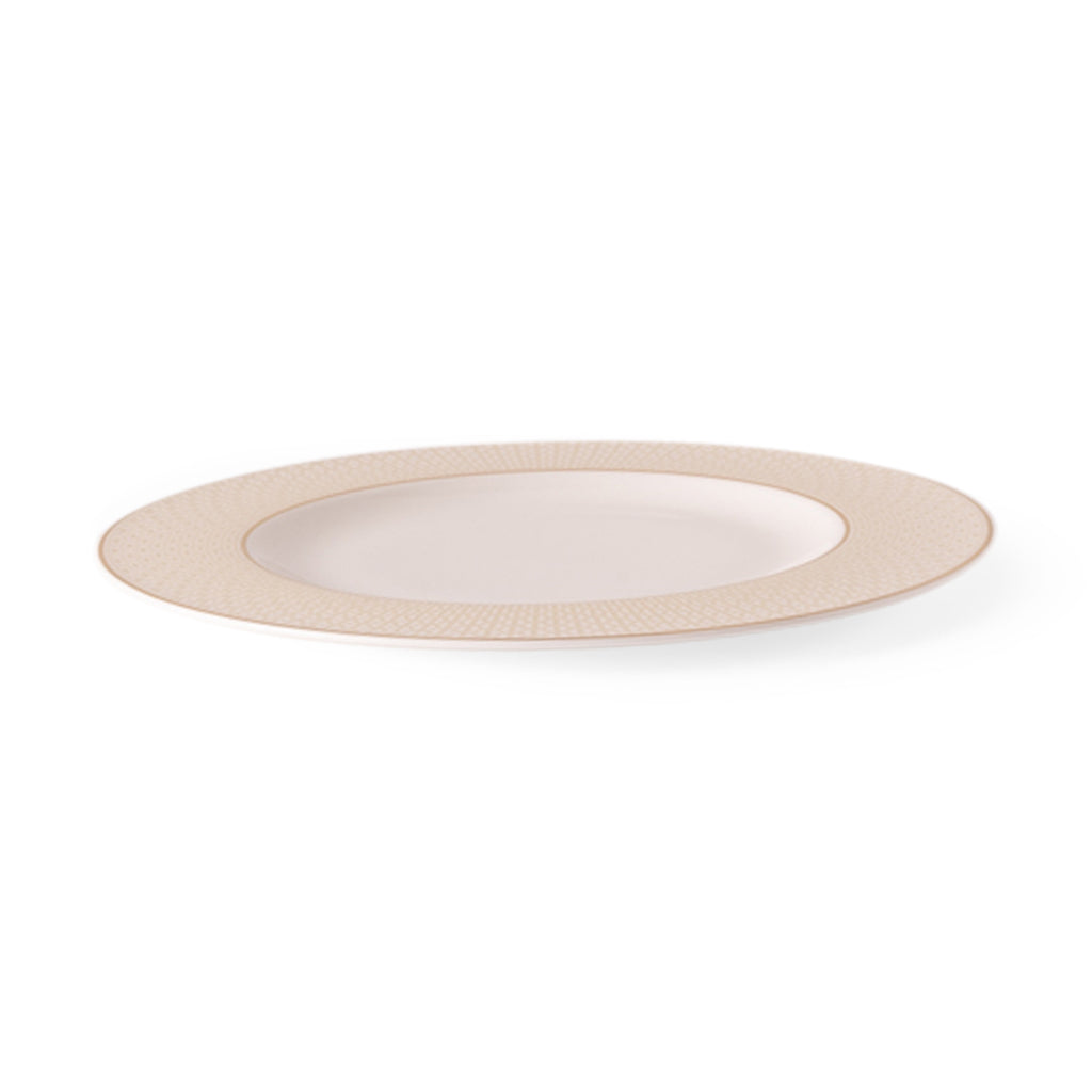 Geo Rose Beige &amp; Gold Dinner Plate 28 cm