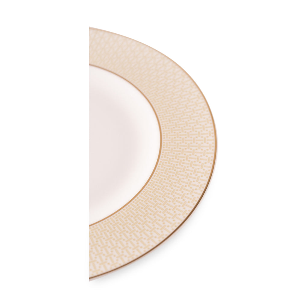 Geo Rose Beige &amp; Gold Dinner Plate 28 cm