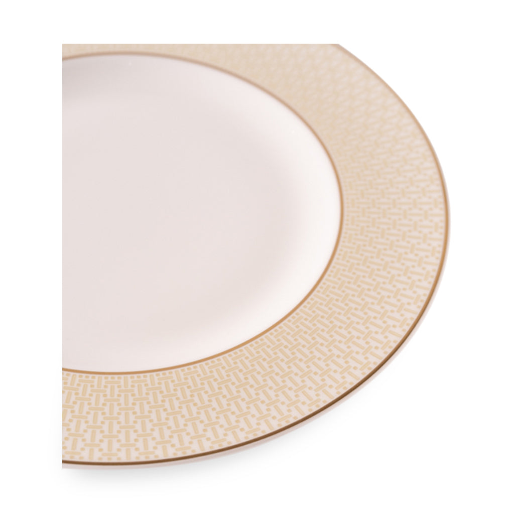 Geo Rose Beige &amp; Gold Dinner Plate 28 cm