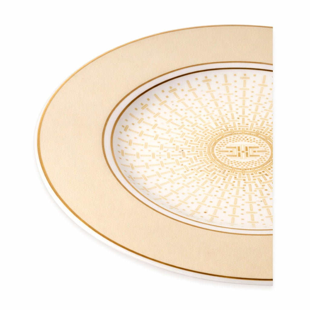 Geo Rose Beige &amp; Gold Salad Plate 22 cm