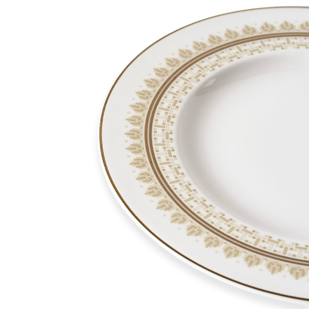 Geo Rose Beige &amp; Gold Bread &amp; Butter Plate 16 cm