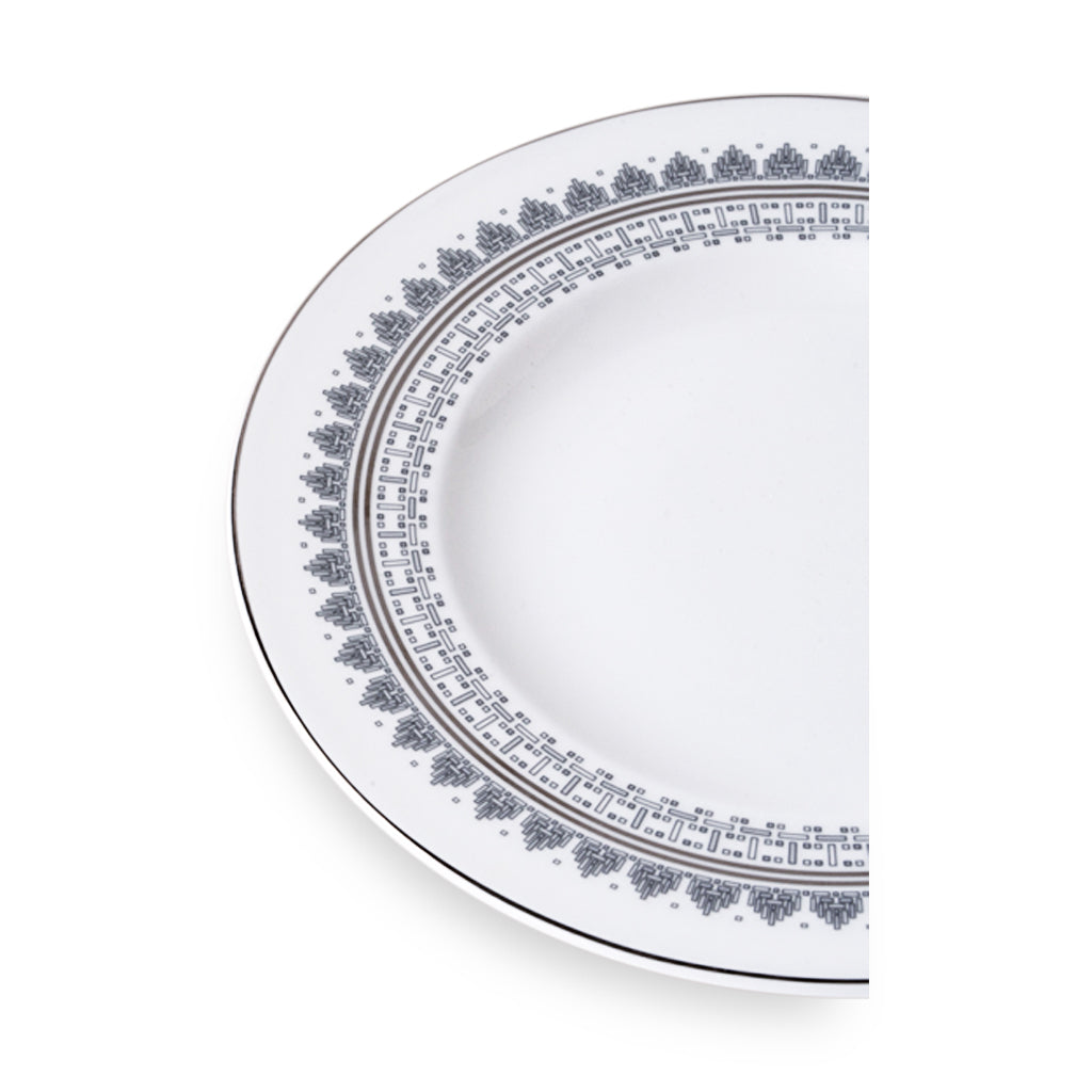 Geo Rose Grey &amp; Platinum Bread &amp; Butter Plate 16 cm