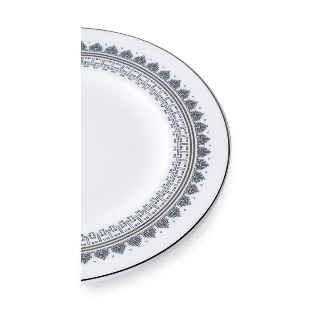 Geo Rose Grey &amp; Platinum Bread &amp; Butter Plate 16 cm