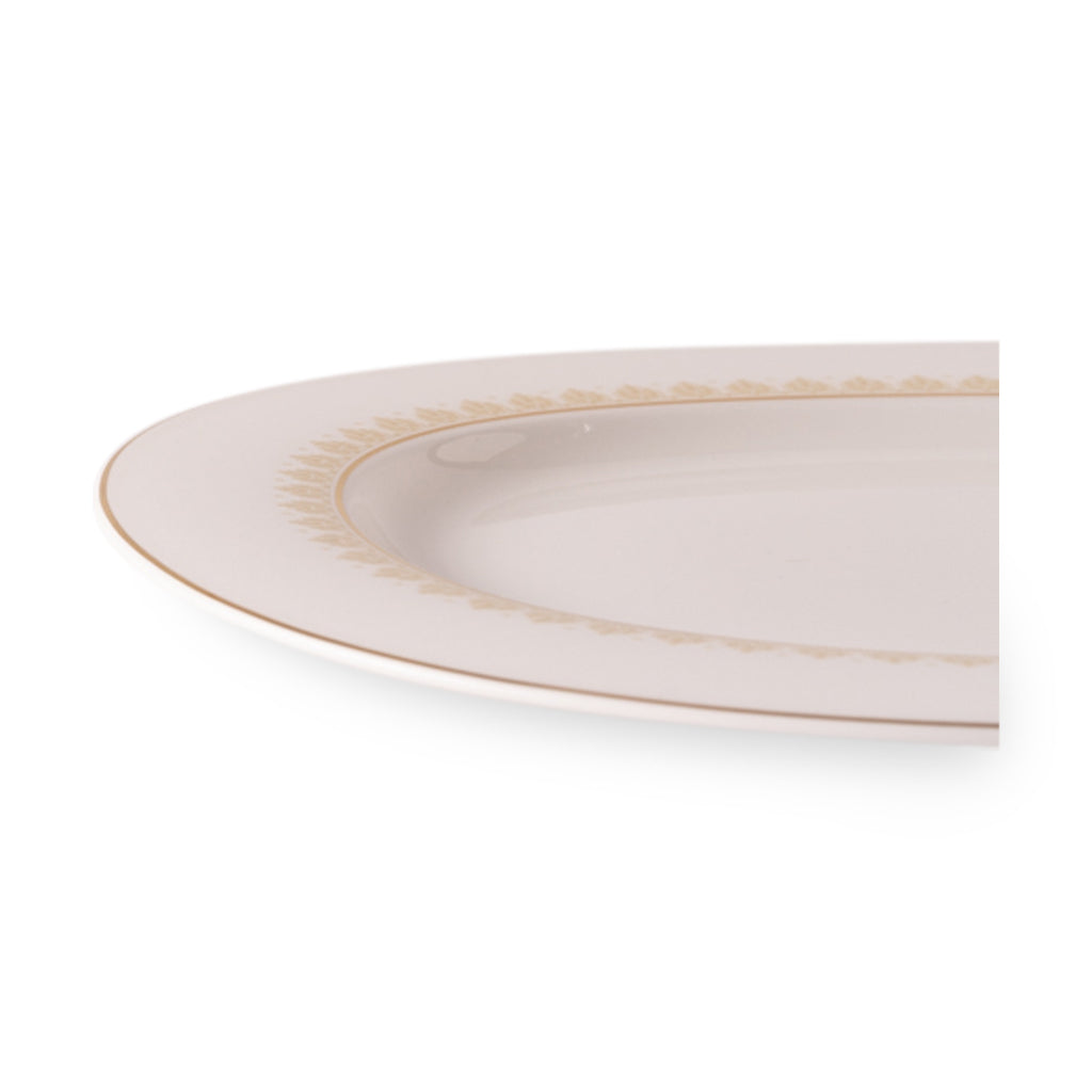 Geo Rose Beige &amp; Gold Oval Platter 41 cm