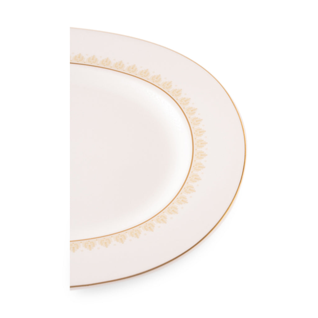 Geo Rose Beige &amp; Gold Oval Platter 34 cm