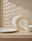 Geo Rose Beige & Gold Oval Platter 34 cm