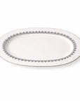 Geo Rose Grey & Platinum Oval Platter 34 cm