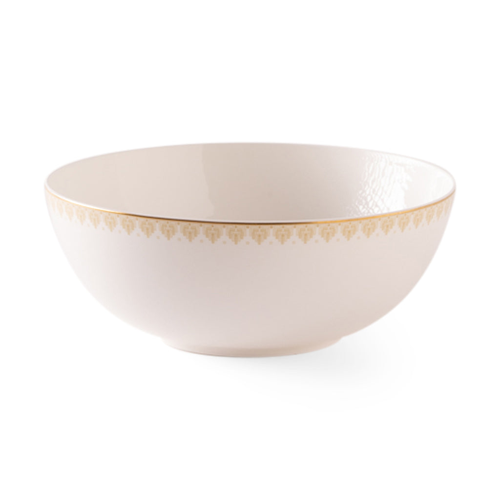 Geo Rose Beige &amp; Gold Salad Bowl 2.27 L