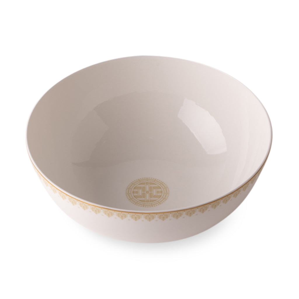 Geo Rose Beige &amp; Gold Salad Bowl 2.27 L