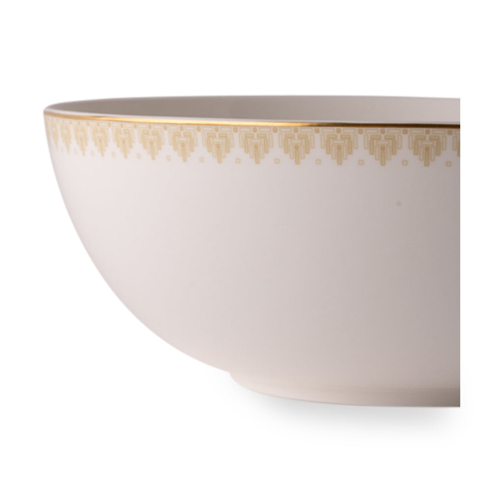 Geo Rose Beige &amp; Gold Salad Bowl 2.27 L