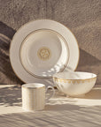 Geo Rose Beige & Gold Salad Bowl 2.27 L