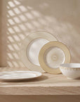 Geo Rose Beige & Gold Salad Bowl 2.27 L