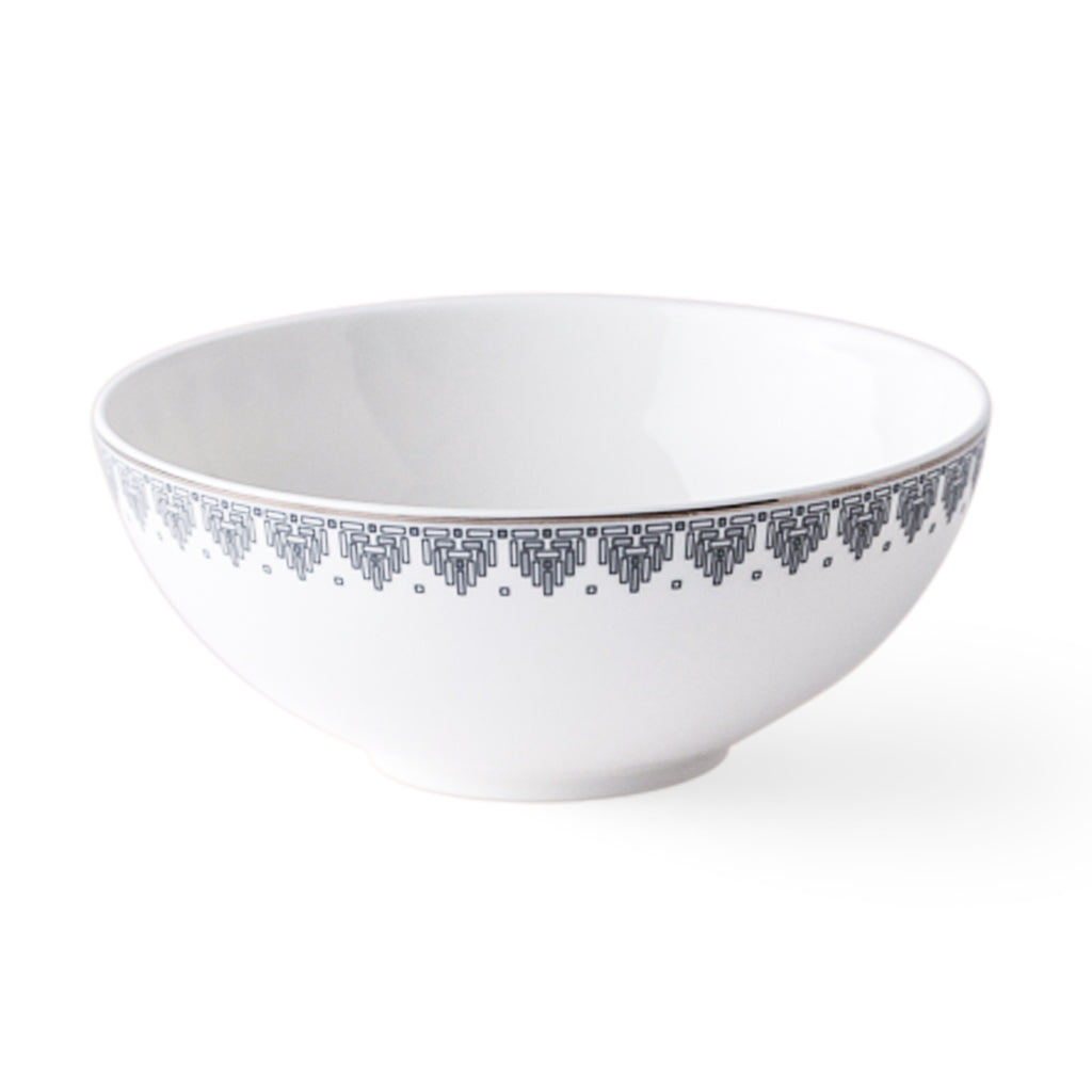 Geo Rose Grey &amp; Platinum Salad Bowl 2.27 L