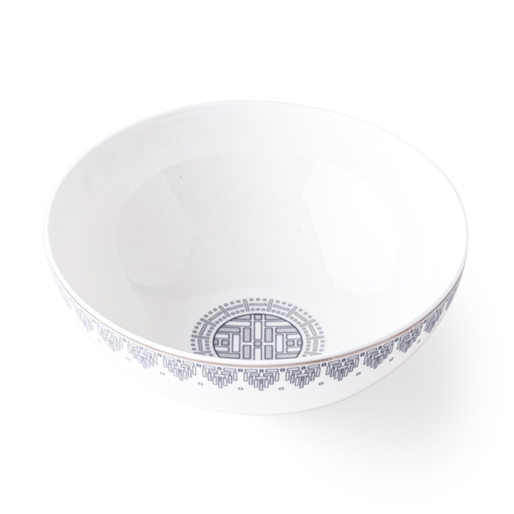 Geo Rose Grey &amp; Platinum Salad Bowl 2.27 L