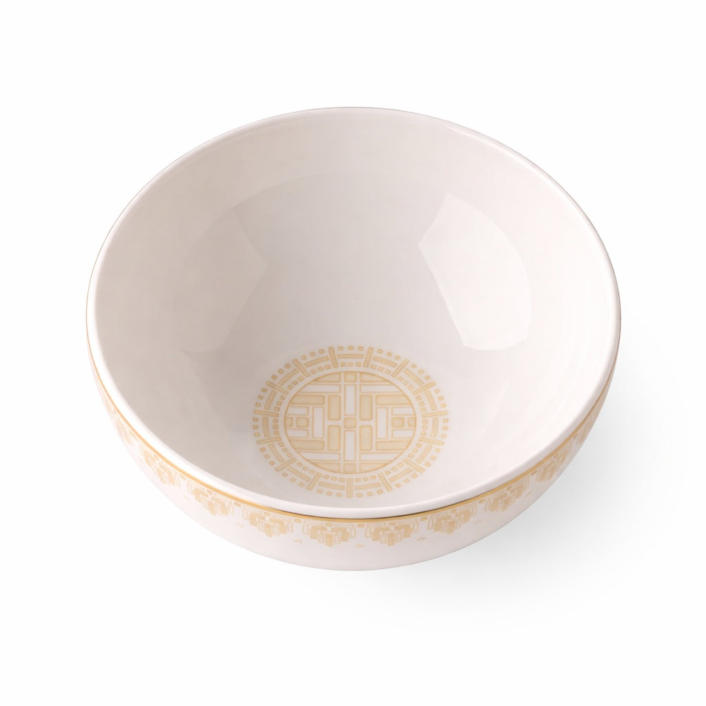 Geo Rose Beige &amp; Gold Individual Bowl 0.42 L