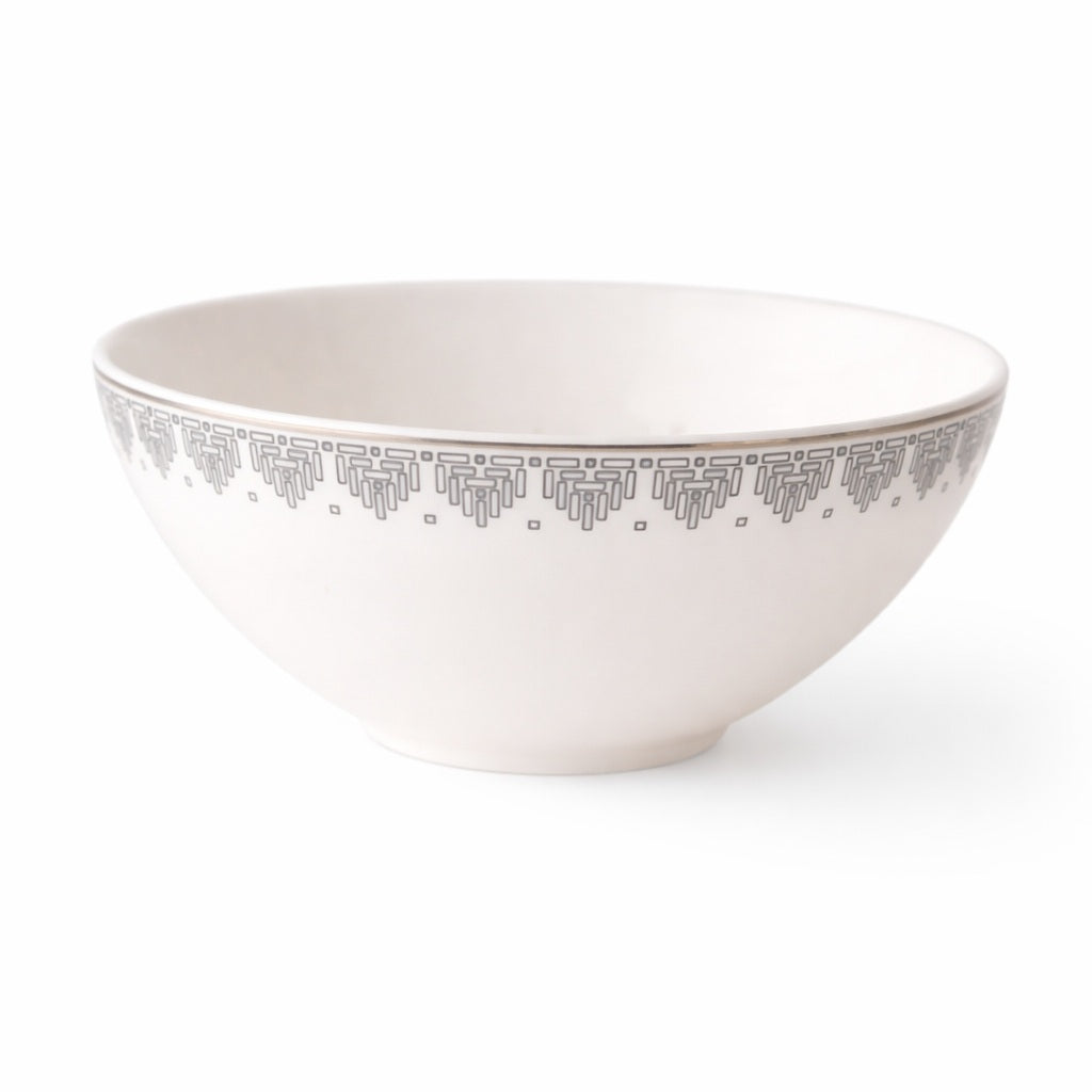 Geo Rose Grey &amp; Platinum Individual Bowl 0.42 L