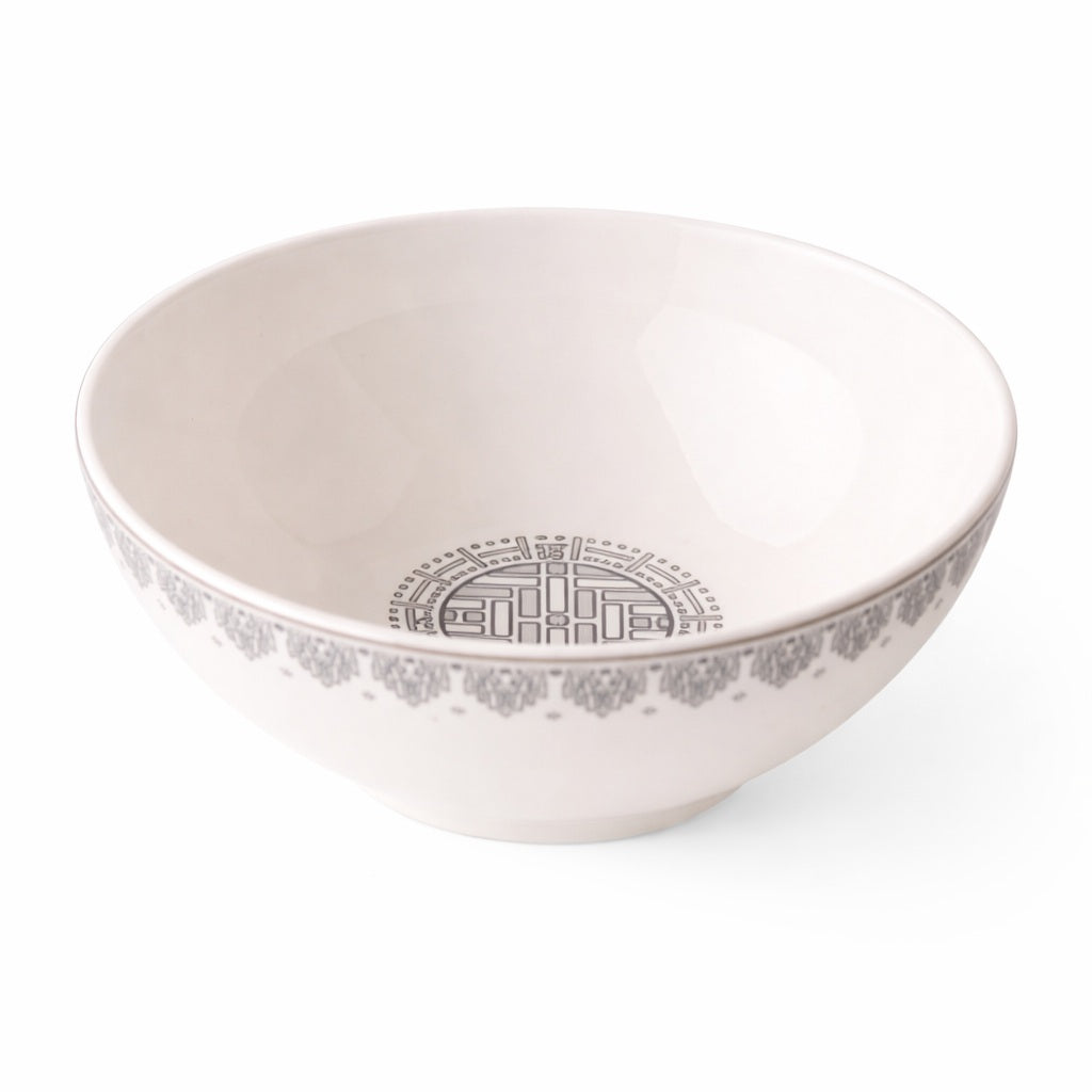 Geo Rose Grey &amp; Platinum Individual Bowl 0.42 L