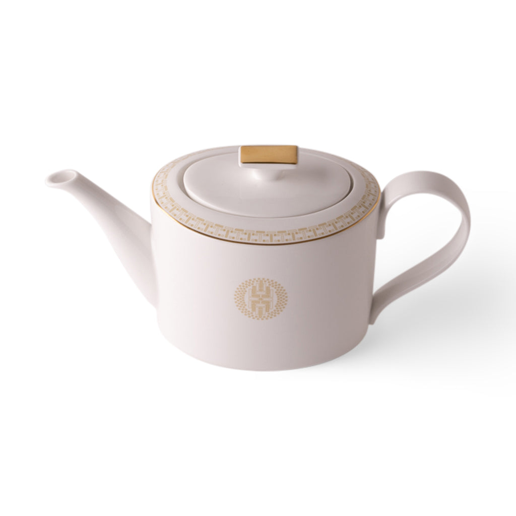 Geo Rose Beige &amp; Gold Coffee &amp; Tea Pot with Lid 1.2L